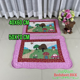 Bedsheet.BKK พรมเช็ดเท้าผ้าฝ้าย พรมวินเทจ มีหลายขนาด ซักปั่นเครื่องได้ รหัส0811.