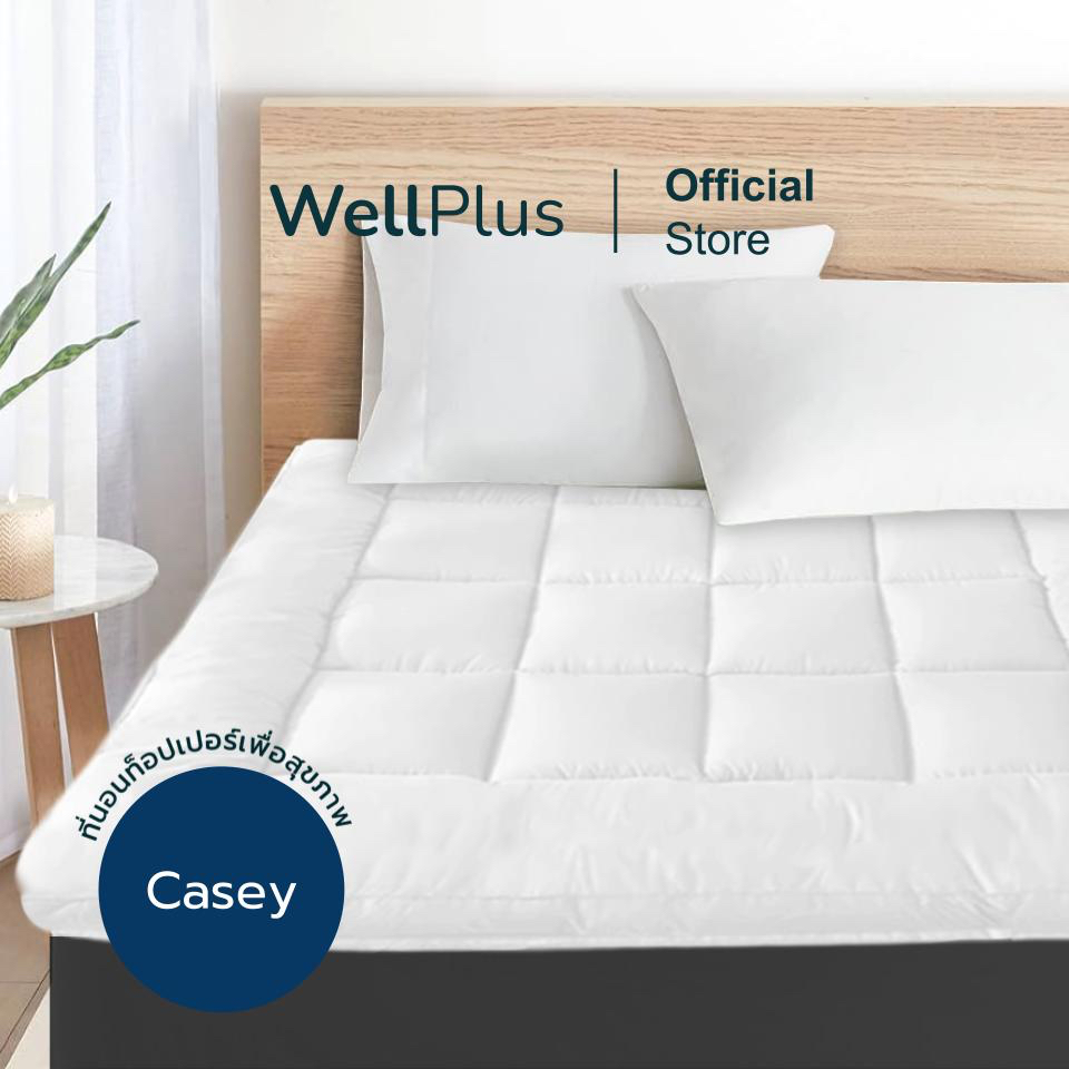 WellPlus Topper รุ่น Casey หนา 4 นิ้ว ท็อปเปอร์สุขภาพ ที่นอน Conjugated Siliconized Fiber