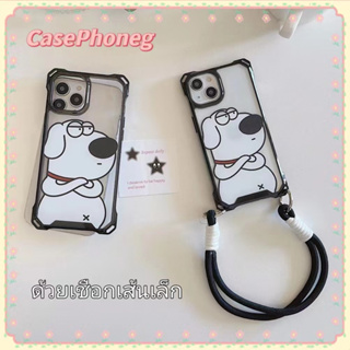 🍑CasePhoneg🍑สไตล์สร้อยข้อมือ การ์ตูน ลูกสุนัข เคสใส iPhone 11 14 pro max ป้องกันการหล่น ขอบเต็ม case for iPhone 12 13