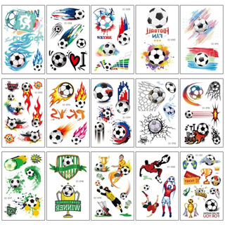 แทททู การ์ตูน ฟุตบอล สำหรับเด็ก รอยสักแบบชั่วคราว Football Temporary Easy Tattoo