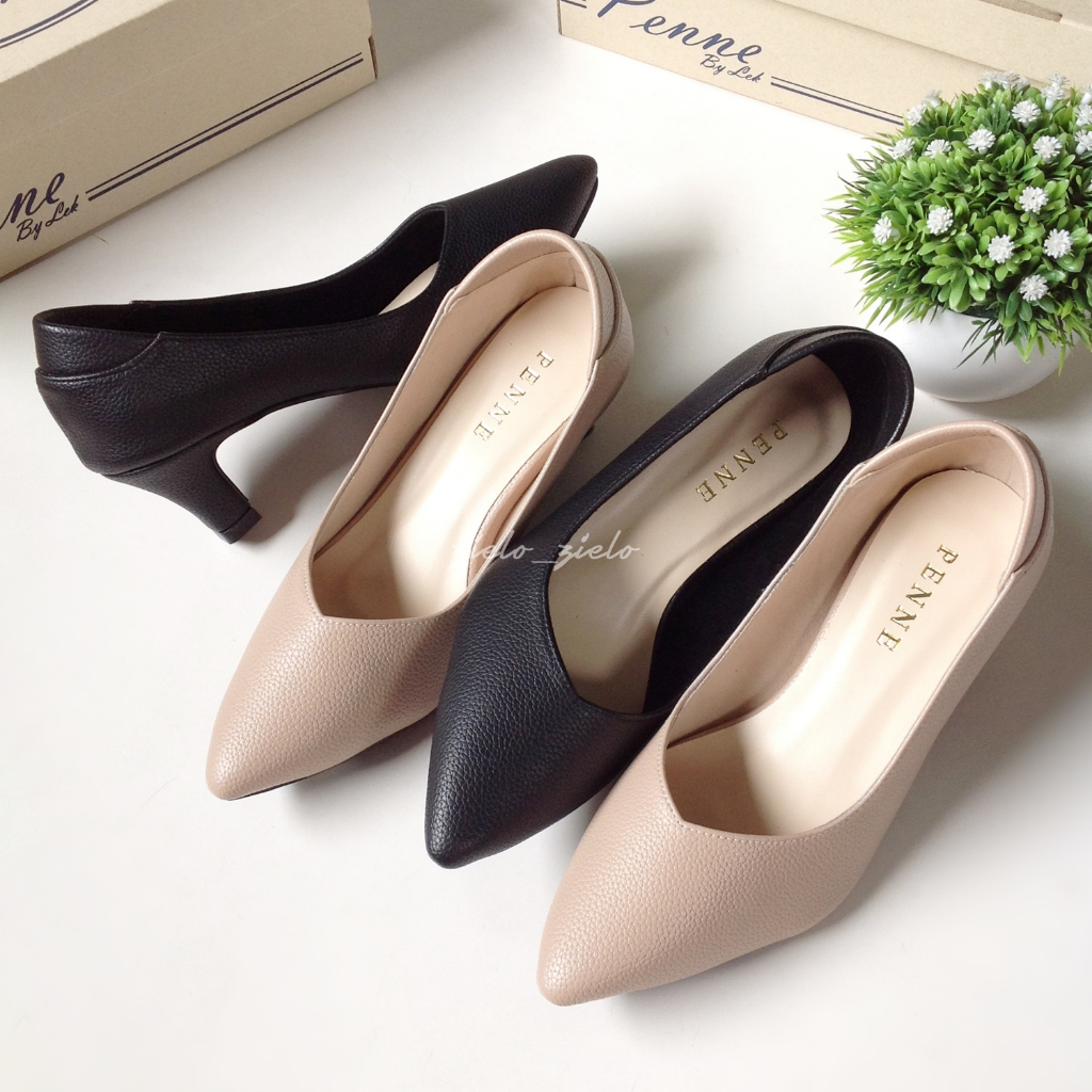 รองเท้าคัชชู ส้นสูง งานกล่อง หนังนิ่มใส่สบาย (TM6032-2)