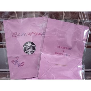 ถุงกระดาษ Starbucks X Black Pink พร้อมส่ง