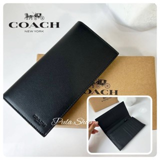 แบบ2พับ กระเป๋าสตางค์ Breast Pocket Crossgrain Leather Wallet (F74978) 005