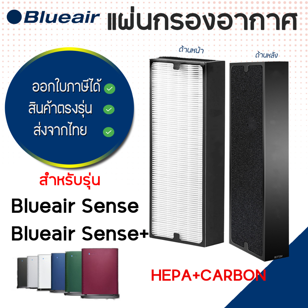 แผ่นกรองอากาศ Blueair Sense SmokeStop ใช้สำหรับ บลูแอร์ รุ่น Sense, Sense+ (แผ่นกรอง Hepa + Carbon Filter)