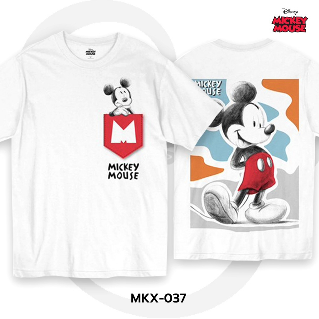 Power 7 Shop เสื้อยืดการ์ตูน มิกกี้เมาส์ ลิขสิทธ์แท้ DISNEY (MKX-037)
