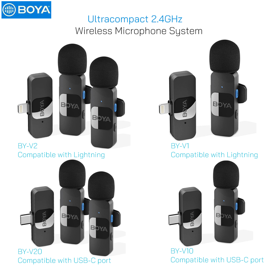 BOYA BY-V Series V1/V2/V10/V20 ไมโครโฟนในตัวรอบทิศทางสำหรับการรับเสียง 360° ตัดเสียงรบกวนได้ดี