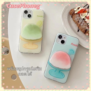 🍑CasePhoneg🍑ลูกพีช ขาตั้ง ถอดได้ สีสัน ไล่ระดับ iPhone 11 14 pro max ป้องกันการหล่น เส้นขอบโปร่งใส case for iPhone 12 13