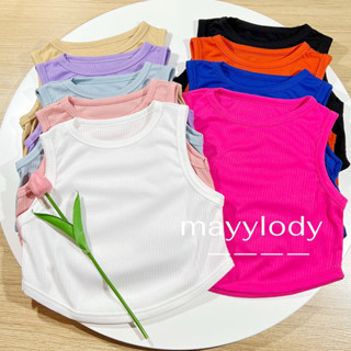 🏖mayylody🏖  [20สี]  เสื้อกล้าม ชายโค้ง เว้าเอวโชว์หุ่นสวย แซบมว๊ากกกก🌷🌈☀️💦กล้าม เสื้อชายโค้ง ครอป ครอปท็อป