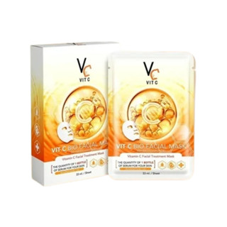 ยกกล่อง 6 แผ่น มาส์กหน้าน้องฉัตร มาร์คVC วิตามินซีเข้มข้น (Vitamin C) VC Mask