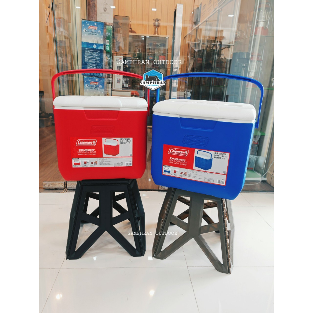 🧊 กระติกน้ำแข็ง Coleman Excursion Cooler Box ขนาด 16QT และ 30QT Blue/Red (ของแท้จาก Shop Japan)