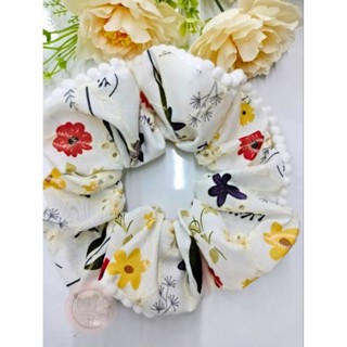 scrunchie โดนัทมัดผม โดนัทผ้า ลายดอกไม้