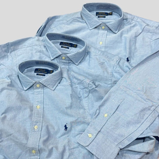 RL CUSTOM FIT OXFORD SHIRT (blue )