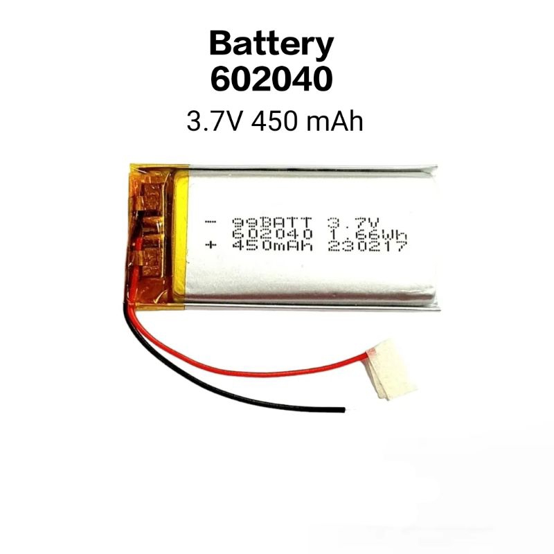 602040 450mAh 3.7v แบตเตอรี่ Lithium lon Polymer Li-Lon MP3 MP4 GPS bluetooh กล้องติดหน้ารถ แบตลำโพง แบตกล้อง แบตหูฟัง