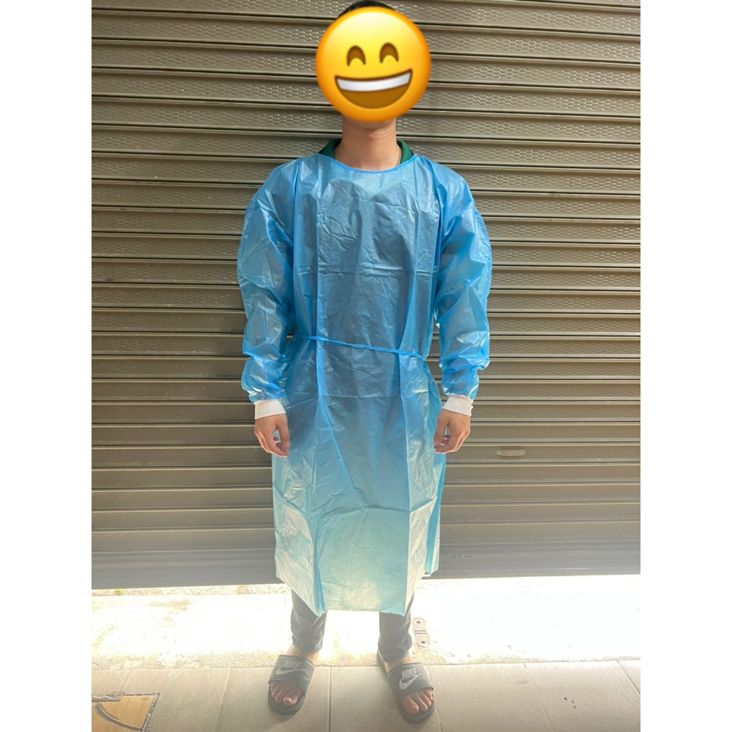 {{{ยกลัง}}} 100ชุด ISOLATION GOWN PP+PE เสื้อกาวน์กันน้ำแขนจั๊มพ์ยางยืด ป้องกันสารคัดหลั่ง สีน้ำเงิน 50แกรม เคลือบกันน้ำ - รูปที่ 2