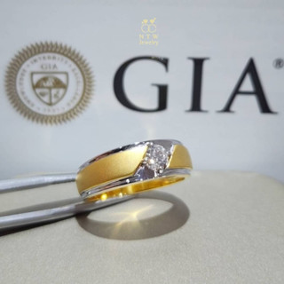 แหวนชายชูเพชรเซอร์GIA เพชร Round Brilliant 1/0.30 ct.