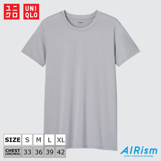 เสื้อยืดแขนสั้น Uniqlo AIRism - 02 Light Gray