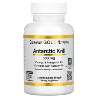 น้ำมันคริล, Antarctic Krill Oil, Omega-3 Phospholipids Complex with Astaxanthin   500 mg, 120 Fish Gelatin Softgels