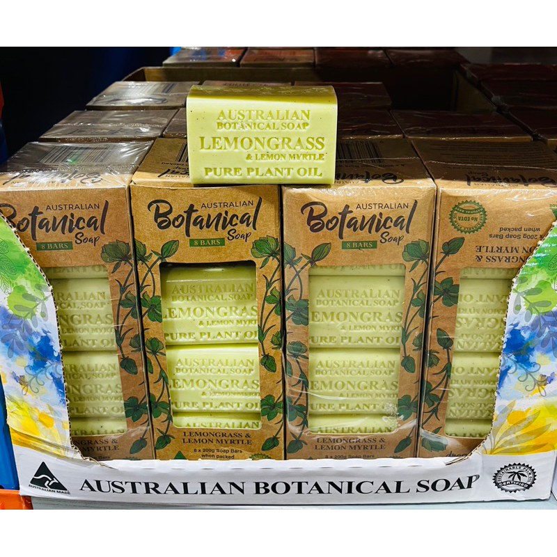 Australian Botanical Soap, Natural Soap for body 200g X 8ก้อน (Lemongrass & Lemon Myrtle)