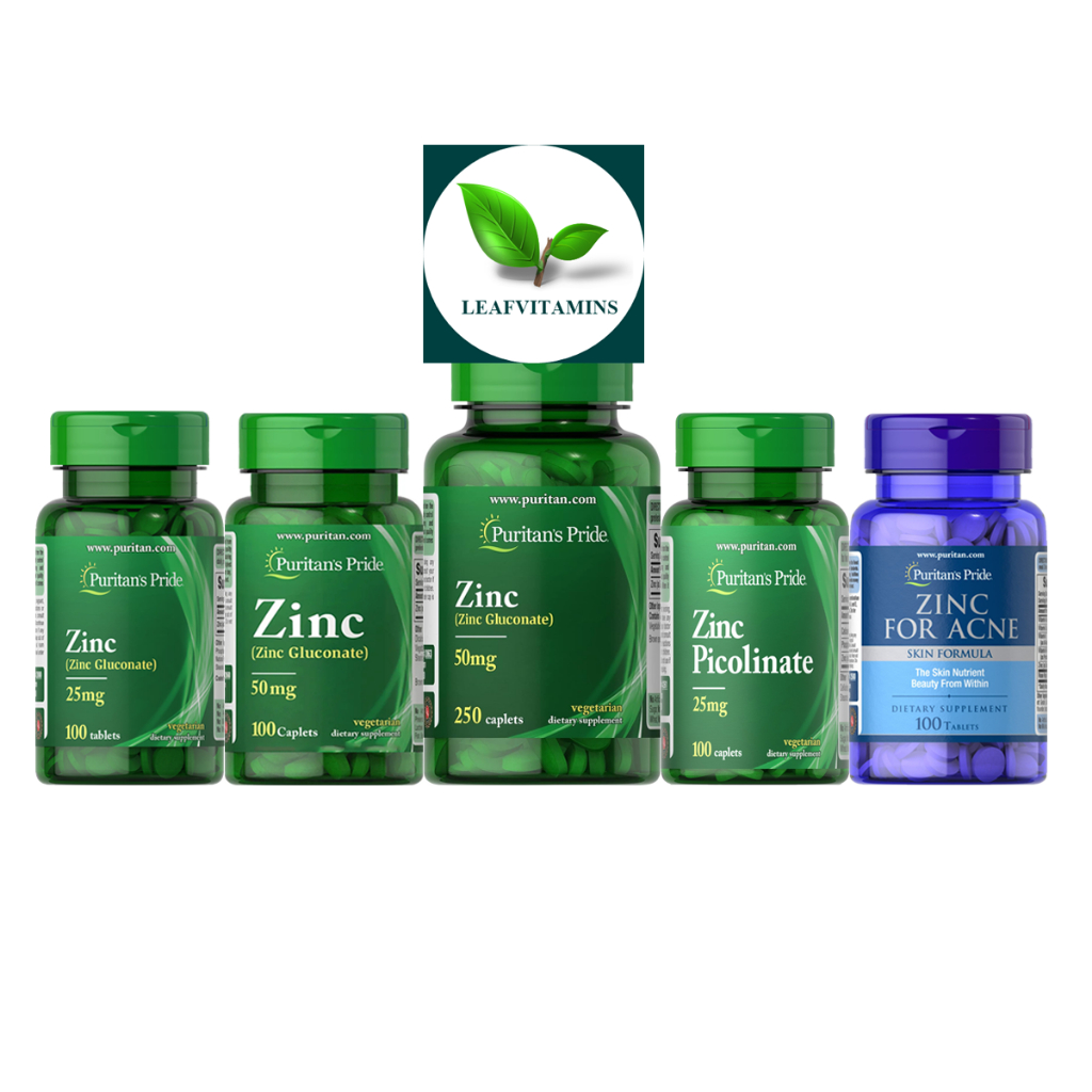 Puritan's Pride Zinc (Zinc Gluconate) 25 mg & Zinc Picolinate 25 mg / 100 (Tablets/Caplets)