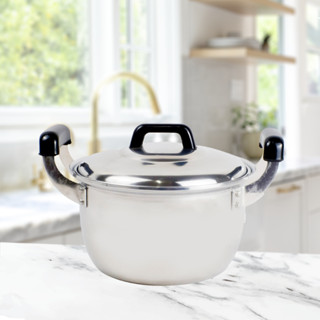 หม้ออลูมิเนียม 2 หู หม้อแกง หม้อต้ม aluminum pot 24ซม 30ซม ตราสามห่วงทอง Soonbuy