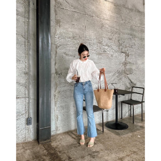 CAMELLIA JEANS กางเกงยีนส์ยืดทรงขาม้า : everydaylookk store