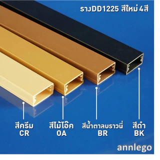 รางเก็บสายไฟ สีขาว สีน้ำตาล สีครีม สีดำ ยี่ห้อ PRI รุ่น DD (PRI Type DD) ยาว 1 เมตร