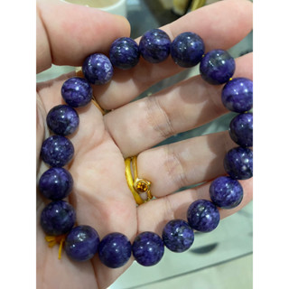 Charoite Beads ขนาด 10 มิลลิเมตร ชารอยต์ หินนำโชคหินแท้ หินบำบัด หินมงคล สีน้ำเงิน อม ม่วง