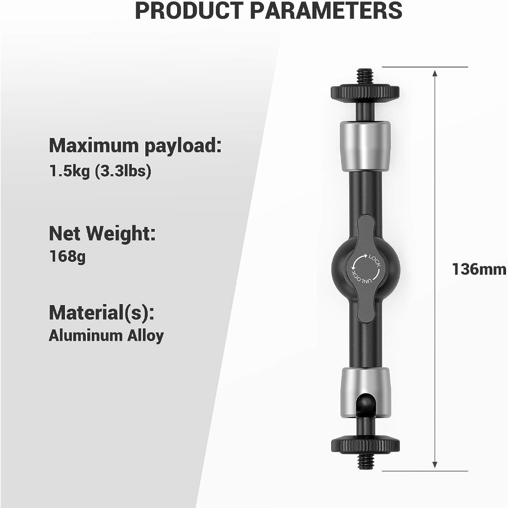 📦ส่งจากไทย📌 SmallRigMagic Arm 5.5 นิ้ว 2065 เมจิกอาร์ม 13.6 cm ยึดน็อต 1/4" ติดอุปกรณ์เสริม Articulating Arm 5.5 inch