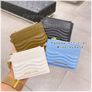 กระเป๋าใส่บัตร Charles &amp; Keith รุ่น Aubrielle Stitch-Trim Zip Card Holder: CK6-50840458-1 แท้จากชอป