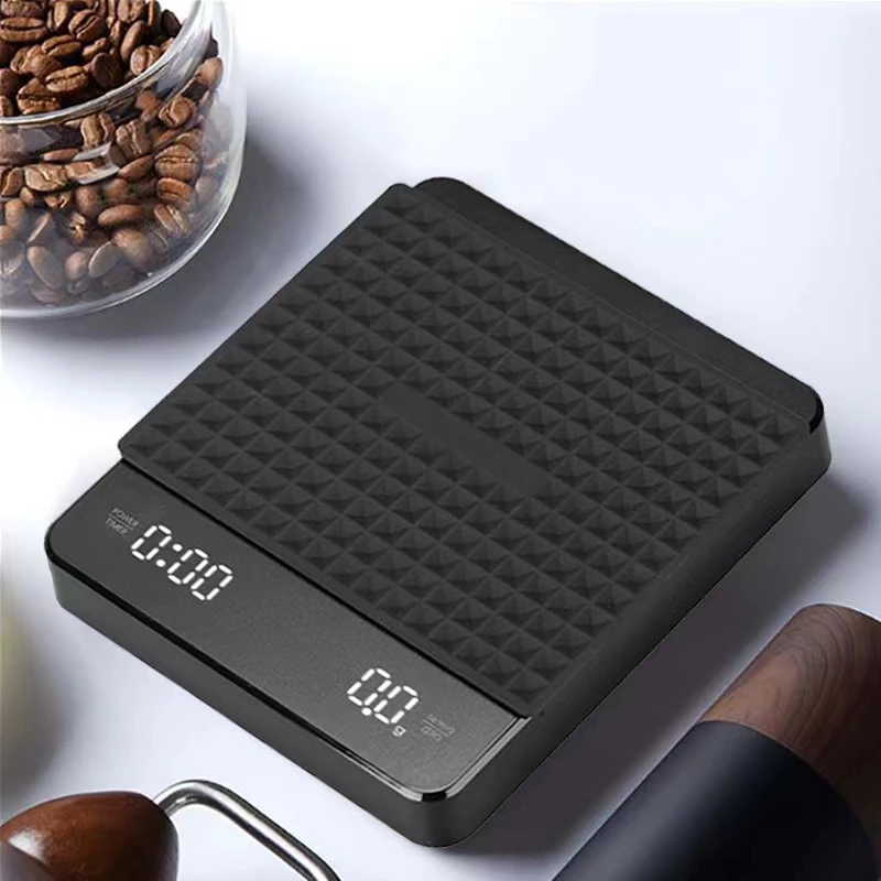 เครื่องชั่งกาแฟ ชาร์จแบบUSB 3kg/0.1g มีฟังชั่นชดเชยน้ำหนัก เครื่องชั่งดิจิตอล Coffee Scale