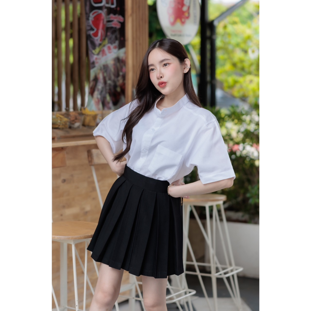 กระโปรง พลีท จีบทวิส เอวขอบ กระโปรงพลีท เอวขอบจีบทวิส ผ้านาโน เนื้อผ้าหนา ผ้าทิ้งตัวมีน้ำหนัก ความยาว 16,18 เอว 23-30 “ - รูปที่ 4