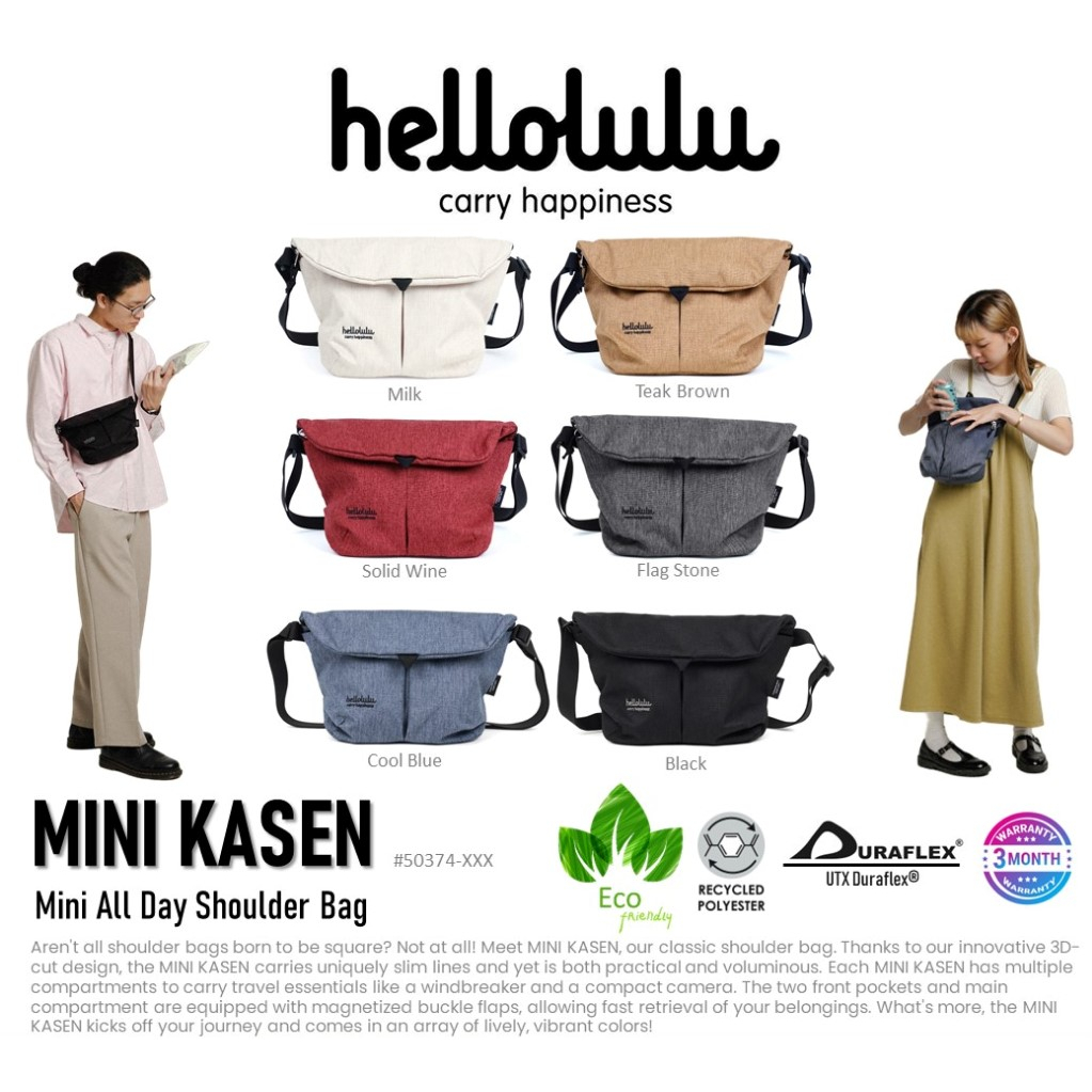 Hellolulu รุ่น MINI KASEN (ECO Edition) - Mini All Day Shoulder Bag (BC-H50374) กระเป๋าสะพายข้าง สะพ