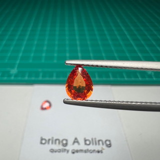 พลอยส้ม 1.75 ct/ 2pcs (siam orange sapphire) พลอยไทย เผาเก่า สีส้มสดสวยมากๆ พลอยคู่ ขนาดเท่ากัน หายากมาก