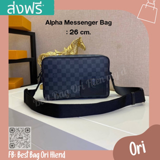 🔥กระเป๋าสะพายข้างหลุยส์ผู้ชาย Alpha Messenger Damier Black❌งานออริ❌26cm.🔥[หนังแท้] ภาพถ่ายงานจริง ทักแชทก่อนกดสั่งซื้อ