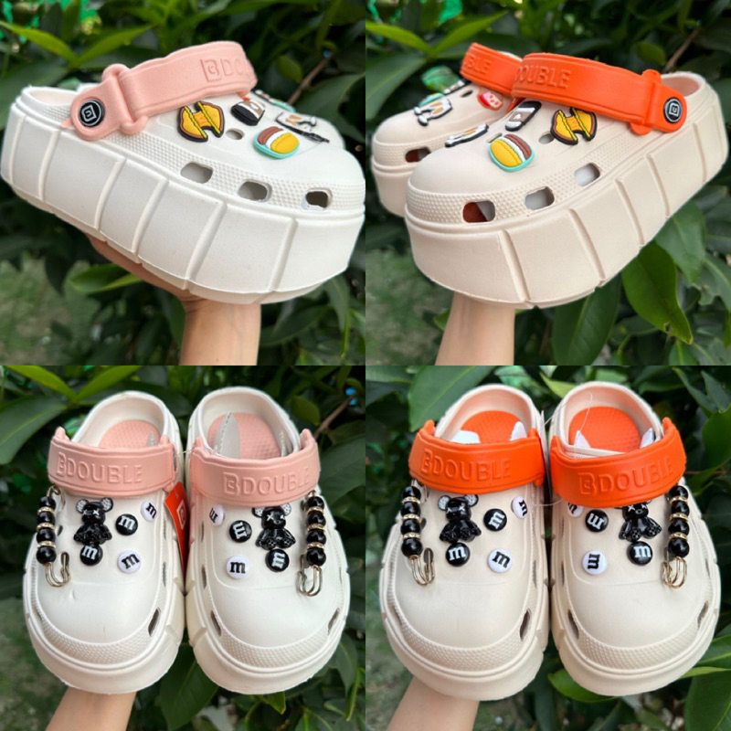 พร้อมส่ง รองเท้าหัวโตพื้นทูโทน (แนะนำลดลง 1 ไซส์) ลายการ์ตูนน่ารักๆ พื้นหนา 7 ซม. พื้น 2 ชั้น สูงมากก นุ่ม เบา ใส่สบาย
