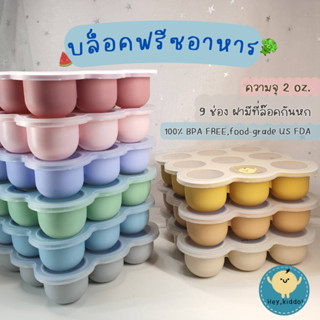 Heykiddo : บล็อคซิลิโคนสำหรับแช่อาหาร บล็อคแช่แข็งอาหาร 9 ช่อง จุ 2ออน