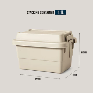 รุ่นใหม่ !! ลังเก็บของมินิมอล STACKING CONTAINER กล่องใส่ทิชชู่1.1 ลิตร Camping Box 1.1L ลังจิ๋ว
