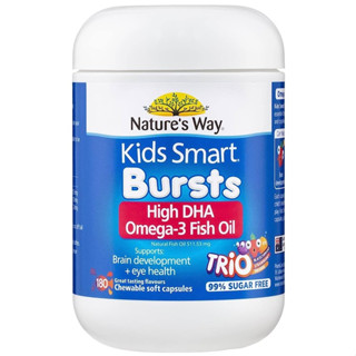 Natures Way Kids Smart Omega-3 Fish Oil Trio 180 Capsules น้ำมันปลาโอเมก้า 3 แบบแคปซูล มี 3 รส