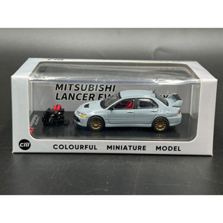 CM model 1:64 Mitsubishi Lancer Evo IX gray with engine