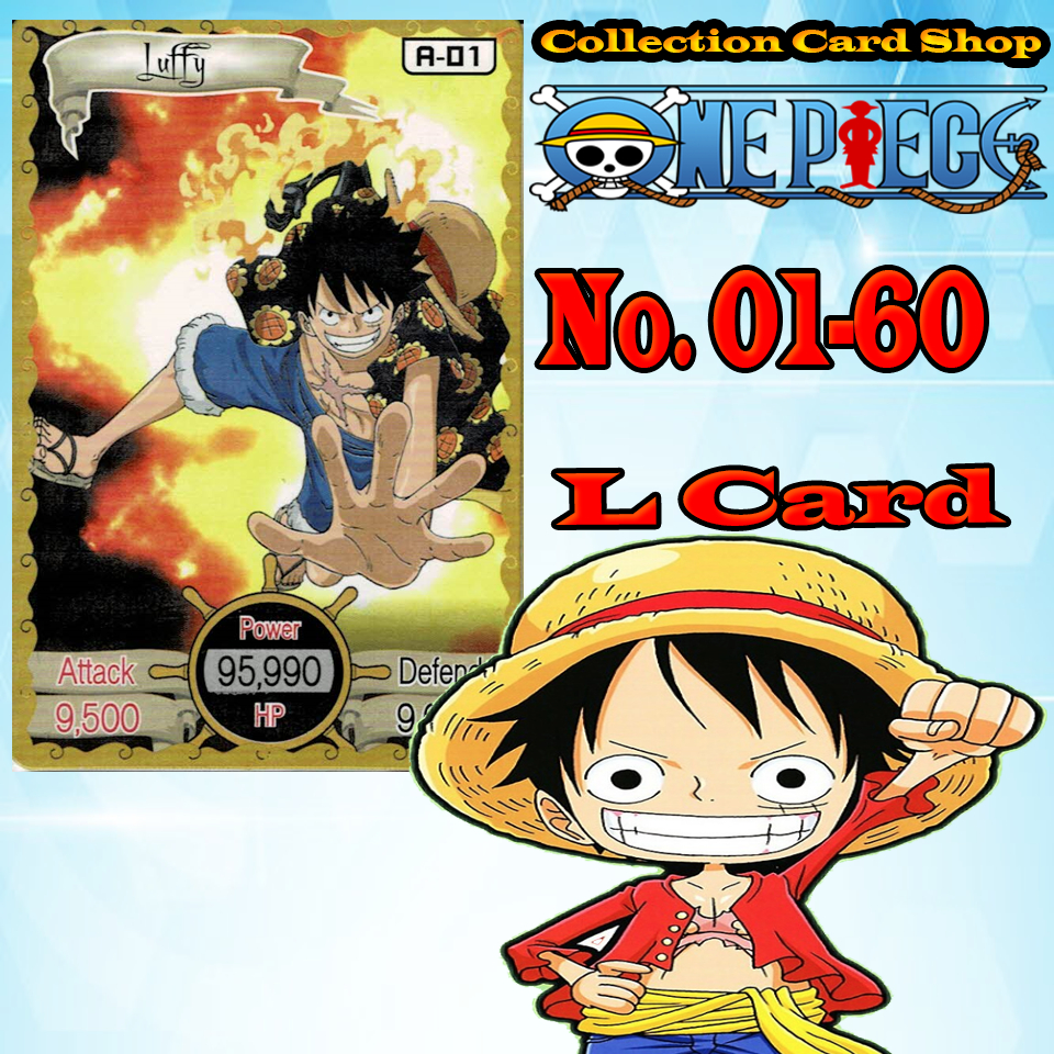 ⭐️ การ์ดสะสม One Piece Calbee การ์ดวันพีช คาลบี้ จำนวน60แบบ เบอร์1-60 ระดับR ใบเลเซอร์ ⭐️