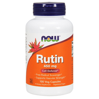 รูติน ไบโอฟลาโวนอยด์ NOW Foods, Rutin, 450 mg, 100 Veg Capsules