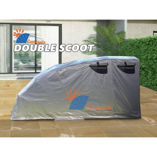 โรงจอดรถพับเก็บได้ CARSBRELLA รุ่น DOUBLE SCOOT สำหรับจอดรถมอเตอร์ไซค์ ผ้า ,UV หนา 0.5 mm ปกป้องฝน,น้ำ แรงลม, ฝุ่น