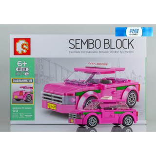 บล็อกตัวต่อรถยนต์ เลโก้จีน รถแท็กซี่ไทย เดินทาง ขนส่ง ของเล่น สะสม SEMBO BLOCK TAXI Thai Car 107 PCS SD6123 LEGO China