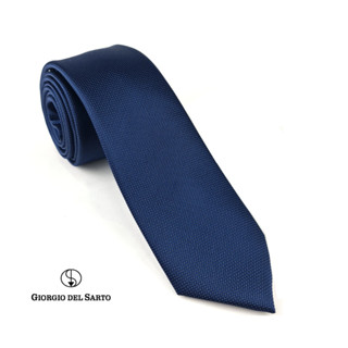 Giorgio Del Sarto Necktie 7.5 cm Navy Blue with Fabric Texture เนคไทสีกรม น้ำเงินมีเท็กเจอร์