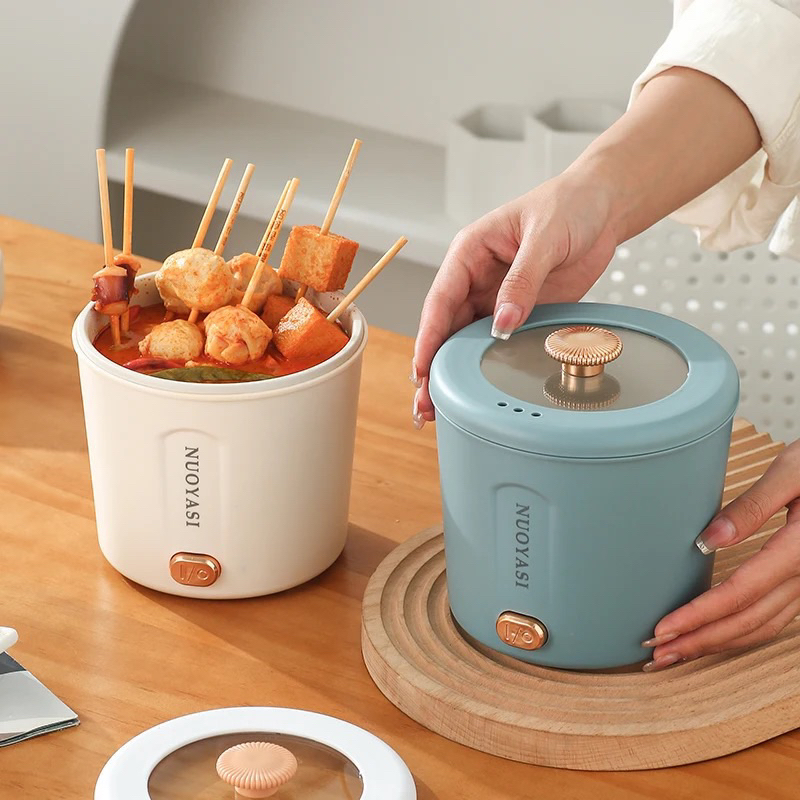 หม้อชาบู หม้อหม่าล่า หม้อไฟฟ้ามินิ หม้ออเนกประสงค์หม้อไฟฟ้าอเนกประสงค์ 1.0L Electric Multi cookers อุ่น ต้ม ทอด ผัด