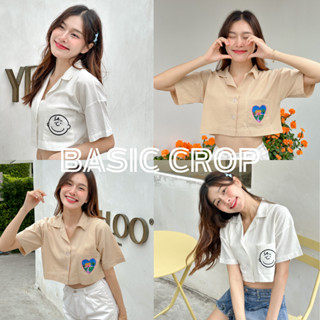 Basic Crop เสื้อครอปสั้น เสื้อเชิ้ตครอปลินิน ใส่ทำงาน Everyday ใส่สบาย