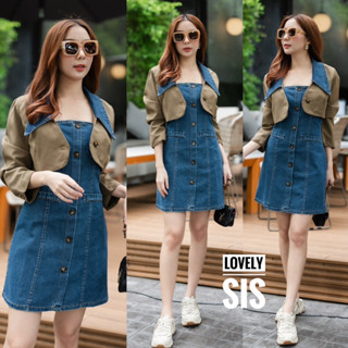 🌈🌿🌺🌼🌸💙🧡🤎🇰🇷 Jeans Mini Dress&amp;Long Sleeve Crop Jeans Collar Set