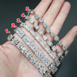 พร้อมส่ง ✨สร้อยข้อมือประดับเพชร CZ เงางามเล่นไฟ งานเกรดพรีเมี่ยม สินค้าคุณภาพเกินราคา