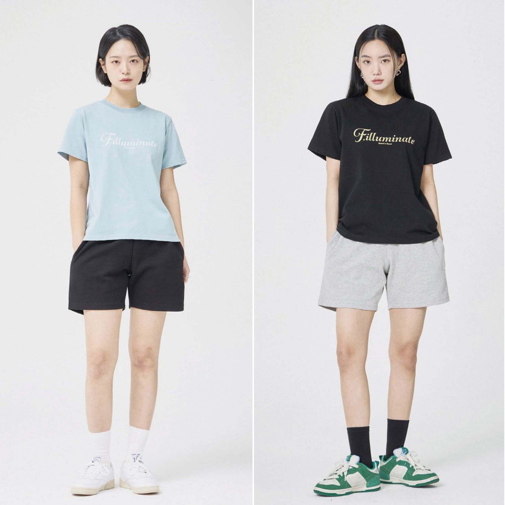 FLMNT(W) LETTERING LOGO TEE l Black / SkyBlue