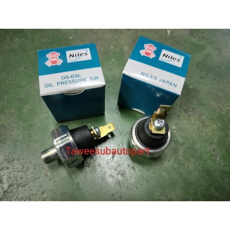 สวิทซ์น้ำมันเครื่อง ญี่ปุ่นแท้ OS-03L เสียบแบน ปูแบน 9009-POO-03LR NILES ตราปูแท้ ขั้วเสียบแบน